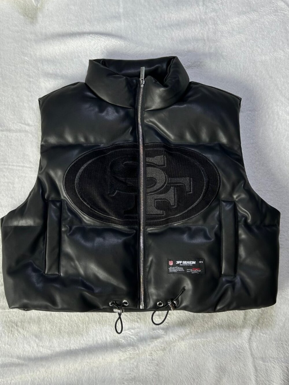 San Francisco 49ers Puffer Crop Vest by Off Season & Kristin Juszczyk - Wm Small